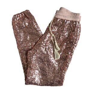 NWT - Rose Gold Sequins Joggers - Size Small